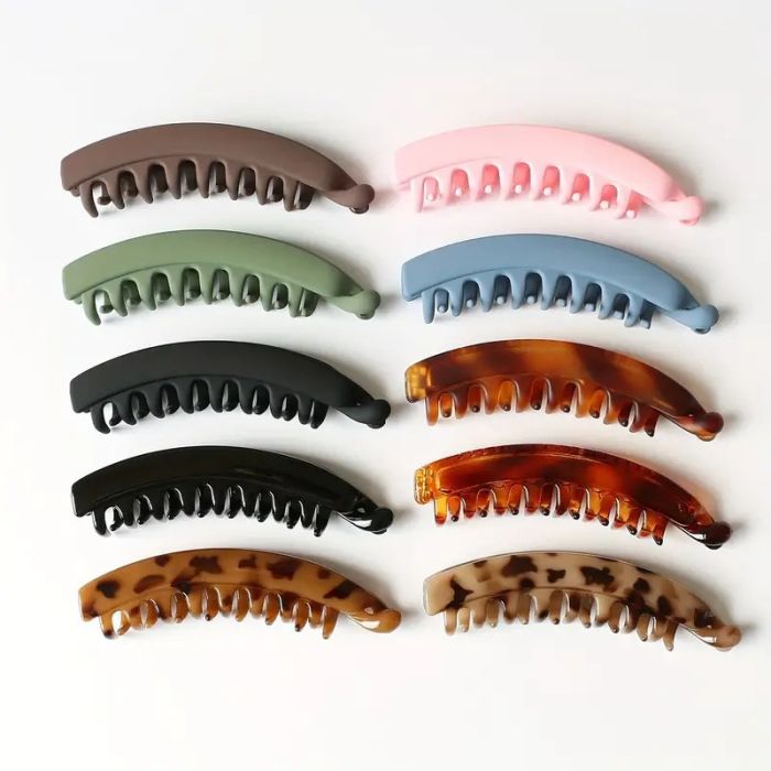 Korean Style Large Banana Hair Clip - Minimalist Ponytail Holder for Women