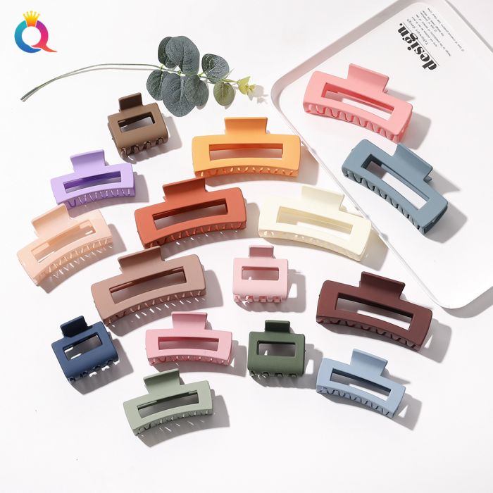 Large Square Matte Claw Clips for Women - Premium Hair Accessories Collection
