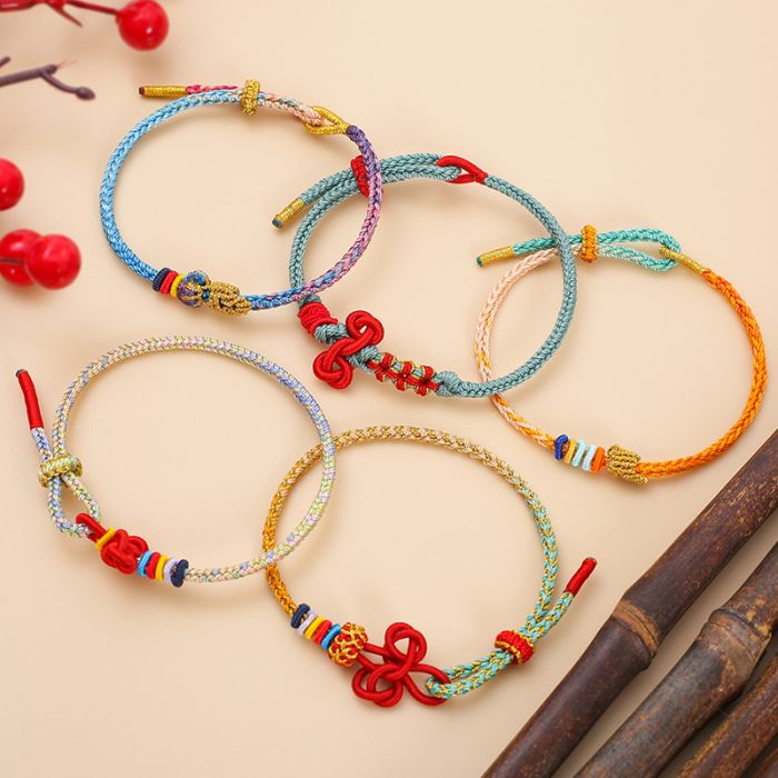 Handmade Traditional Chinese Knot Bracelet for Students - Lucky Cord Bracelet for Academic Success