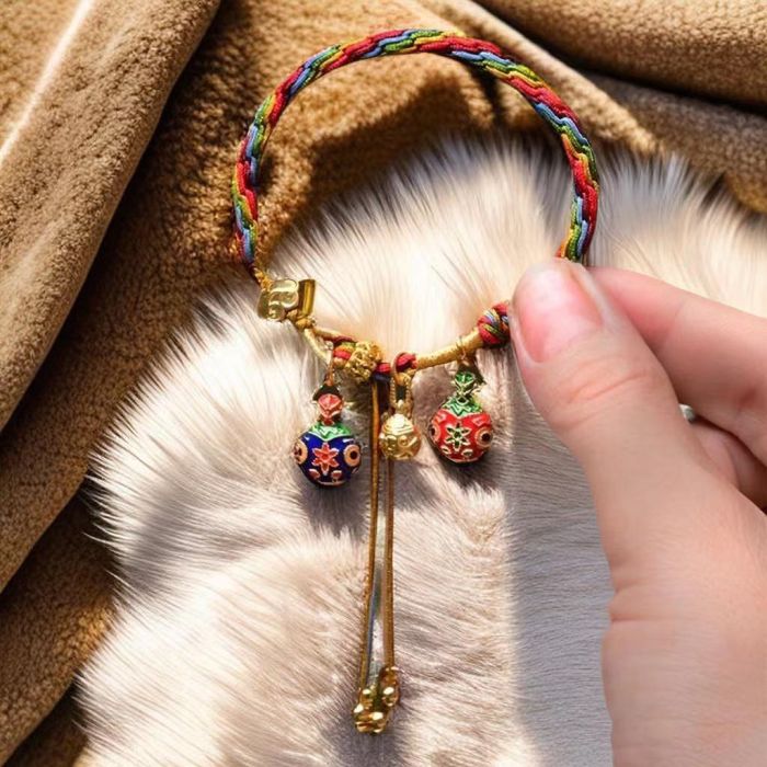 Traditional Chinese Five-Color Braided Rope Bracelet Set - Family Edition