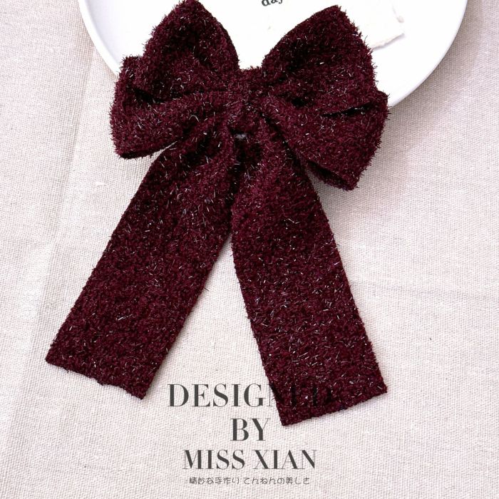 Vintage Velvet Bow Hair Clip - Handmade Korean Style Hair Accessory for Women