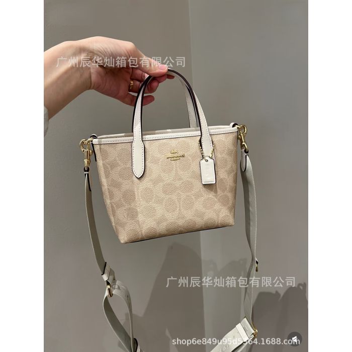 2025 Spring Mini Genuine Leather Tote Bag - Versatile Shoulder Handbag & Crossbody with Street Style
