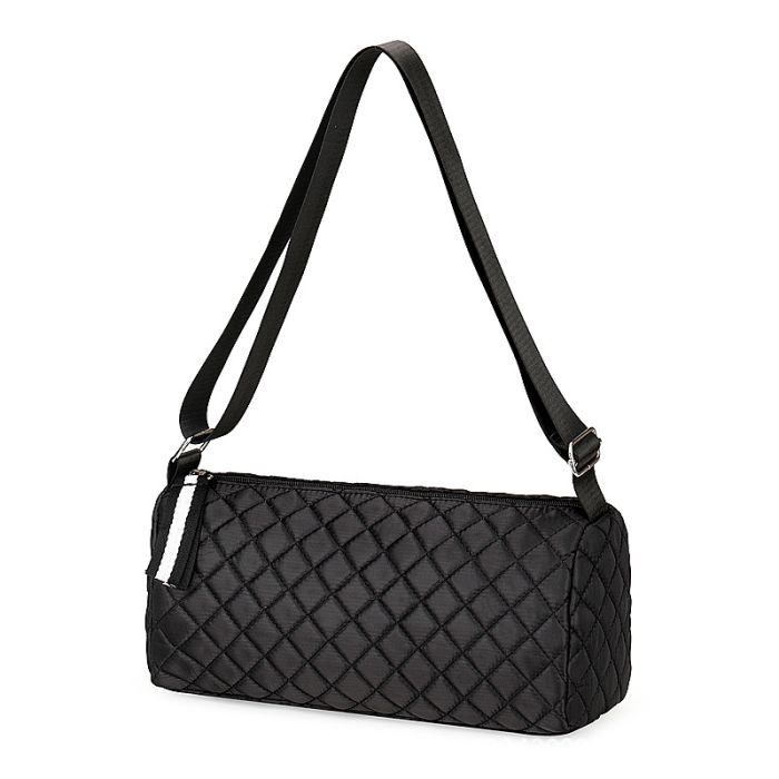 Trendy Plaid Embroidered Crossbody Bag - Soft Pillow Shape Shoulder Purse for Women