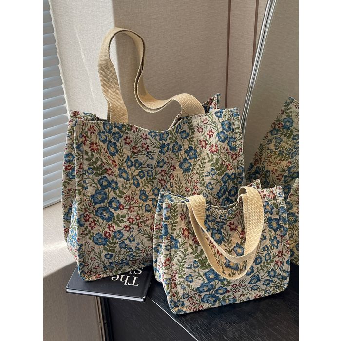 Large Canvas Tote Bag for Women - Lazy Chic Style Shoulder Handbag with Spacious Interior for Daily Commute & School