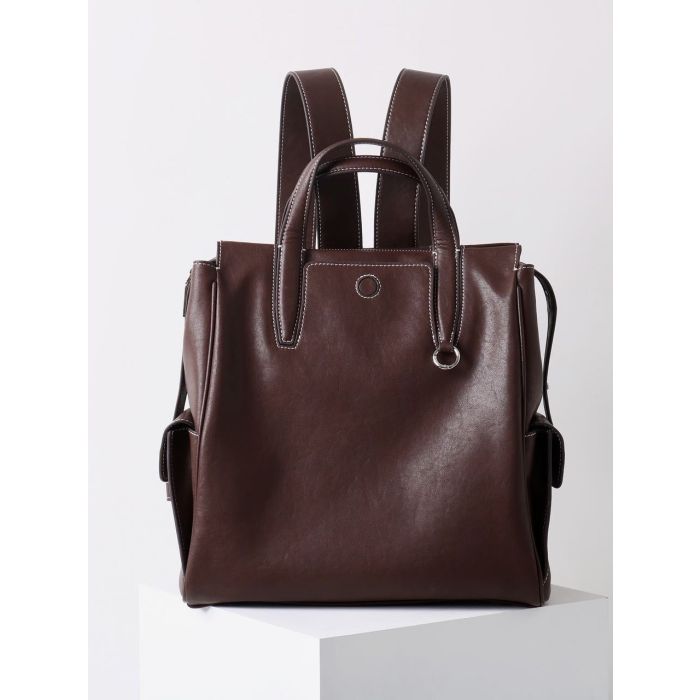 MISS SUMMER Vegetable Tanned Leather Backpack - Retro Style Commuter Bag with Laptop Compartment