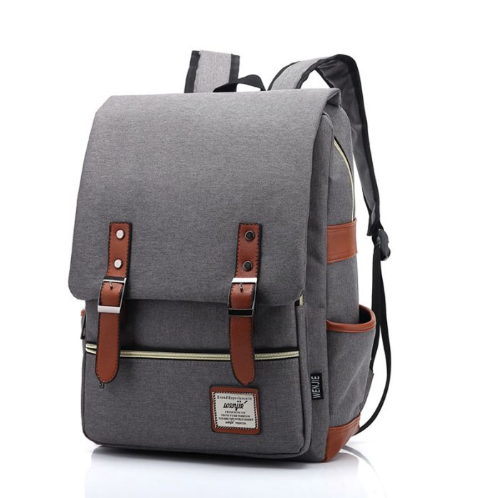 Vintage Canvas Travel Backpack - Retro Style 16-Inch Laptop Bag - Unisex Street Fashion Daypack