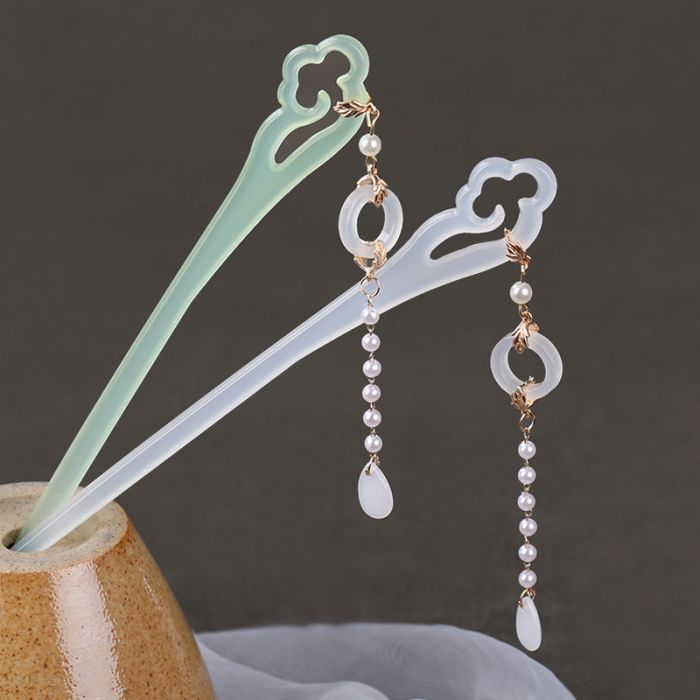 Chinese Traditional Hairpin with Auspicious Cloud Tassel - Elegant Hanfu & Qipao Hair Accessory