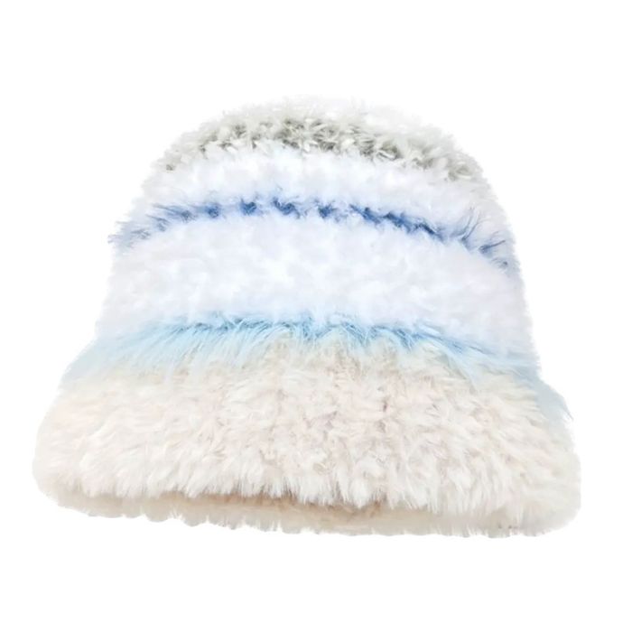 Korean Style Plush Knit Beanie - Soft Warm Winter Hat with Ear Protection