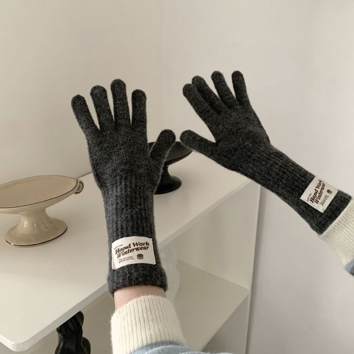 Winter Warm Knit Gloves with Touchscreen Compatibility - Long Cuff Thermal Cycling Gloves for Men & Women