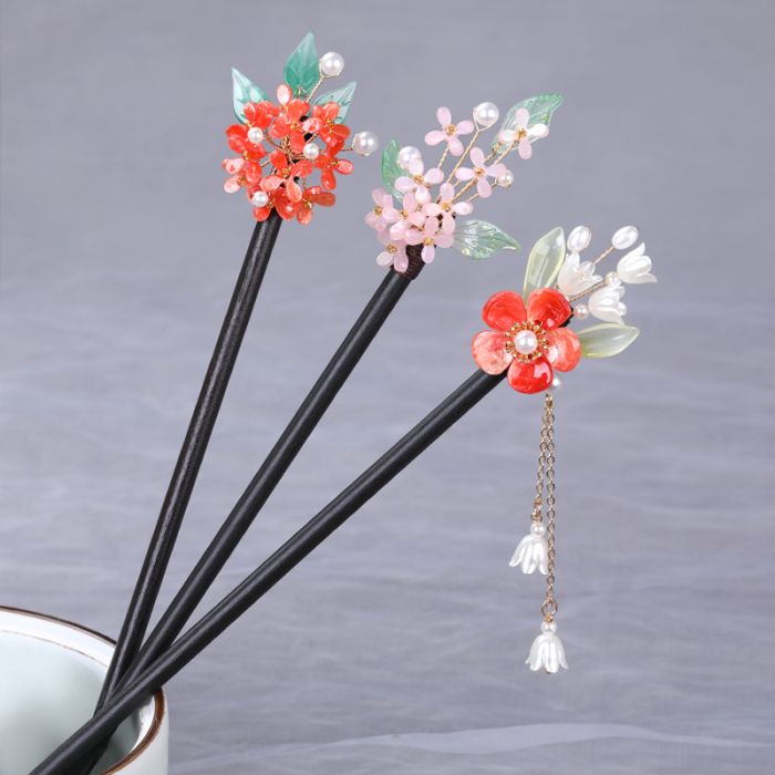 Handcrafted Wooden Hair Pin - Traditional Chinese Style Hair Stick for Bun & Updo