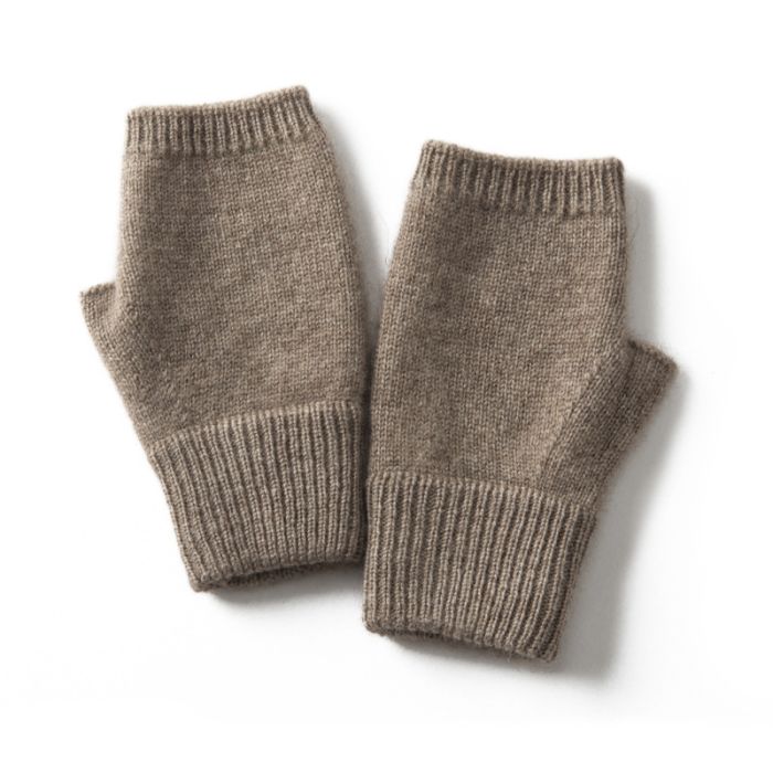 Women's Cashmere Fingerless Gloves - Premium Warm Touchscreen Knit Gloves for Winter Outdoor Activities