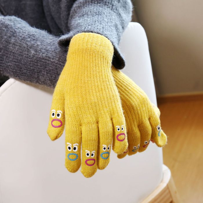 Women's Warm Knitted Touchscreen Gloves - Fingerless Windproof Cycling Gloves for Winter