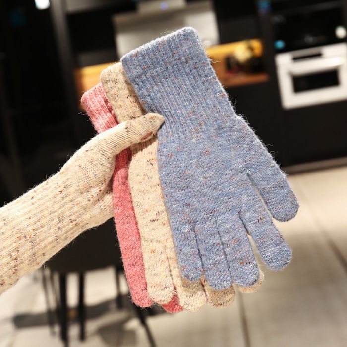 Women's Long Knit Touchscreen Gloves - Warm Fingerless Winter Mittens