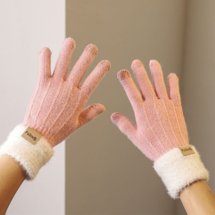 2026 Women's Touchscreen Winter Gloves - Cute Knitted Korean Style Warm Gloves