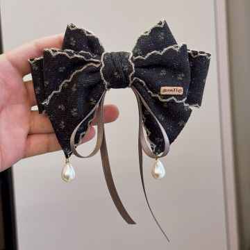 Velvet Floral Bow Hair Clips - Korean Style Elegant Hair Accessories for Women