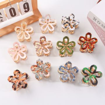 Elegant Handmade Floral Claw Clip - Multi-Color Flower Hair Accessories for Women