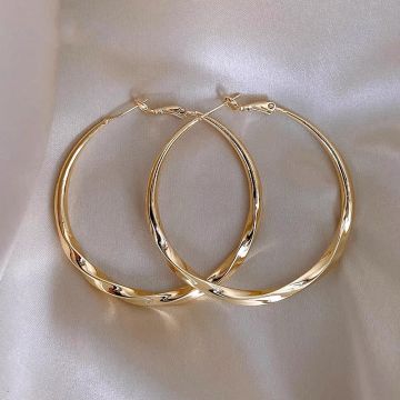 Geometric Hoop Earrings - Minimalist Korean Style Large Circle Ear Cuffs