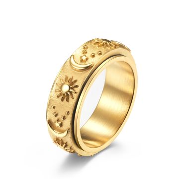 Celestial Spinner Ring - Star Moon Sun Rotating Stress Relief Ring for Women & Men