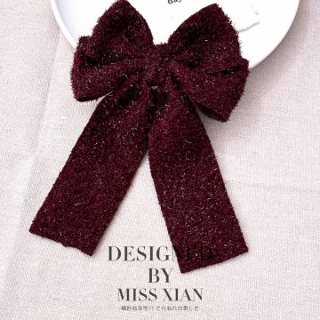 Vintage Velvet Bow Hair Clip - Handmade Korean Style Hair Accessory for Women