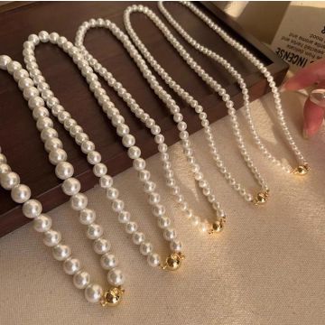Elegant Magnetic Clasp Pearl Necklace - French Luxury Choker