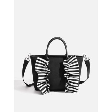 Women's Bow Accent Neoprene Tote Bag - Lightweight Crossbody Shoulder Handbag