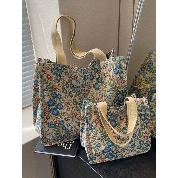 Large Canvas Tote Bag for Women - Lazy Chic Style Shoulder Handbag with Spacious Interior for Daily Commute & School