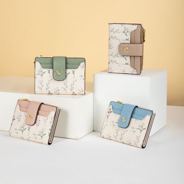 Suphiar Women's Compact Card Wallet with Coin Pocket - Trendy Minimalist Bi-Fold Purse