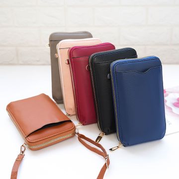 Women's Mini Crossbody Bag with Wallet - Classic Vertical Square Phone Purse