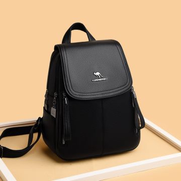 Bukapi Women's Soft Leather Backpack - 2026 Vertical Zipper Design with Anti-Theft Feature