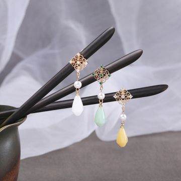 Minimalist Modern Wooden Hair Stick - Vintage Chinese Style Hairpin for Daily Bun & Hanfu