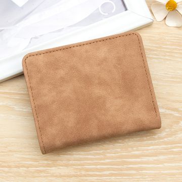 Compact Mini Card Wallet for Women - Portable Zipper Coin Purse with ID Card Holder