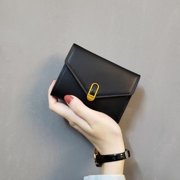 Women's Tri-Fold Love Wallet - Minimalist European Style Short Cardholder with Coin Pocket