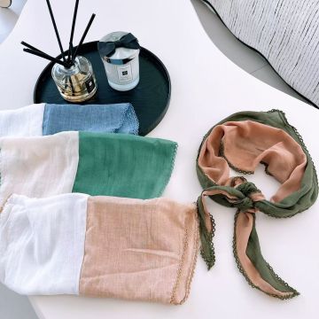 2026 New Color-Block Square Scarf - Versatile Polyester Diamond Pattern Scarf for Women