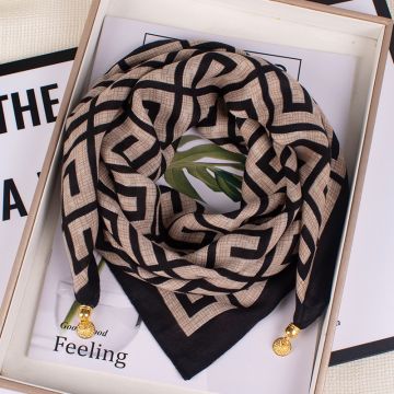Premium Magnetic Closure Square Scarf - Elegant Career Neck Scarf with Designer Prints