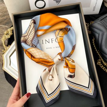 70x70cm Silk Scarf for Women - Elegant Printed Square Scarf, Soft Skin-Friendly Spring Accessory & Thoughtful Gift for Mom