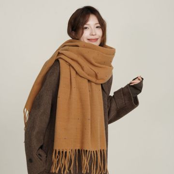 Women's Faux Cashmere Polka Dot Winter Scarf - Thick Warm Oversized Wrap