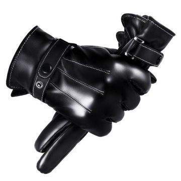 Waterproof Winter Leather Gloves with Touchscreen Compatibility - Men's & Women's Warm Motorcycle & Driving Gloves