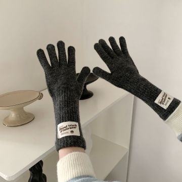 Winter Warm Knit Gloves with Touchscreen Compatibility - Long Cuff Thermal Cycling Gloves for Men & Women
