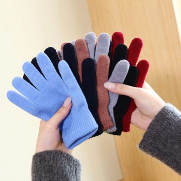 Unisex Winter Thermal Knit Gloves - Anti-Slip Warm Gloves for Outdoor Cycling & Fishing