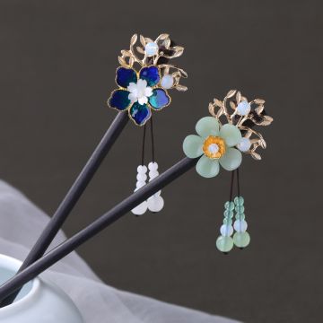 New Chinese Style Tassel Hairpin - Premium Wooden Hair Stick with Flowing Tassels for Traditional Hairstyles