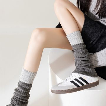 Women's Slouchy Leg Warmers Cable Knit Mid-Calf Socks - Japanese Style Chunky Knit Leg Warmers for Fall Winter