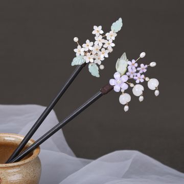 Chinese Style Lily of the Valley Wooden Hairpin - Modern Classical Design