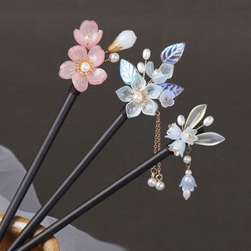 Handcrafted Chinese Style Wooden Hair Pin with Tassel - Traditional Vintage Hair Accessory